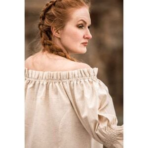 Coletta Medieval Cotton and Linen Blouse - Natural