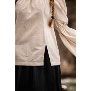 Coletta Medieval Cotton and Linen Blouse - Natural
