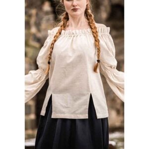 Coletta Medieval Cotton and Linen Blouse - Natural