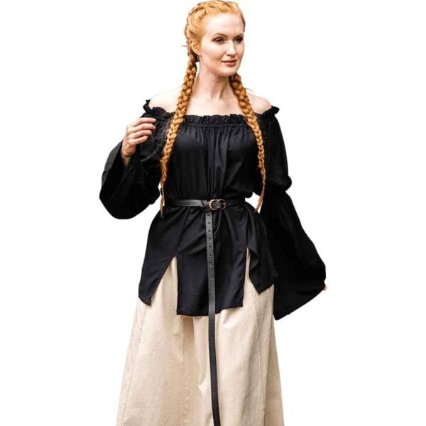 Emma Medieval Blouse - Black