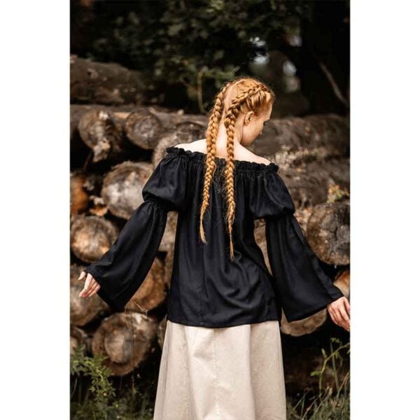 Emma Medieval Blouse - Black