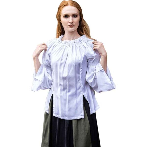 Emma Medieval Blouse - White