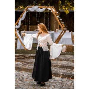 Carmen Front-Tie Medieval Blouse - White