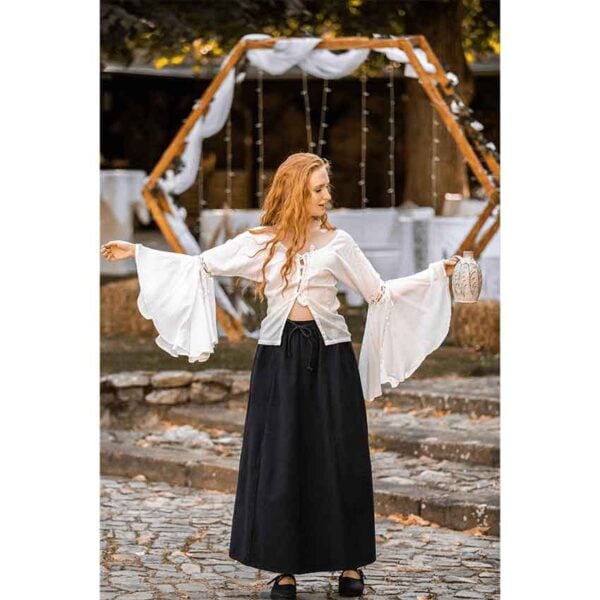 Carmen Front-Tie Medieval Blouse - White