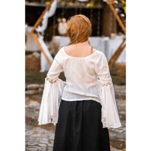 Carmen Front-Tie Medieval Blouse - White