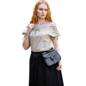 Otilia Medieval Short Sleeve Blouse - Hemp