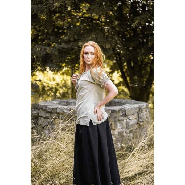 Otilia Medieval Short Sleeve Blouse - Hemp