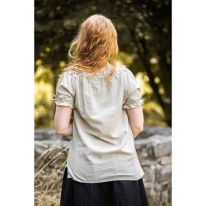 Otilia Medieval Short Sleeve Blouse - Hemp