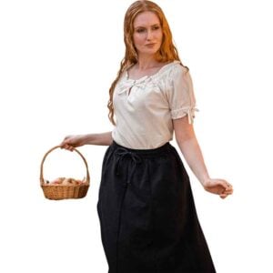 Otilia Medieval Short Sleeve Blouse - Natural