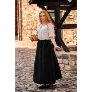 Otilia Medieval Short Sleeve Blouse - Natural