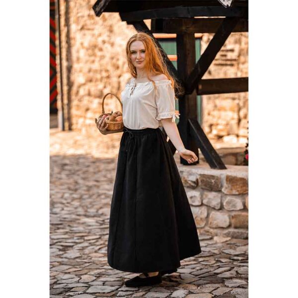 Otilia Medieval Short Sleeve Blouse - Natural