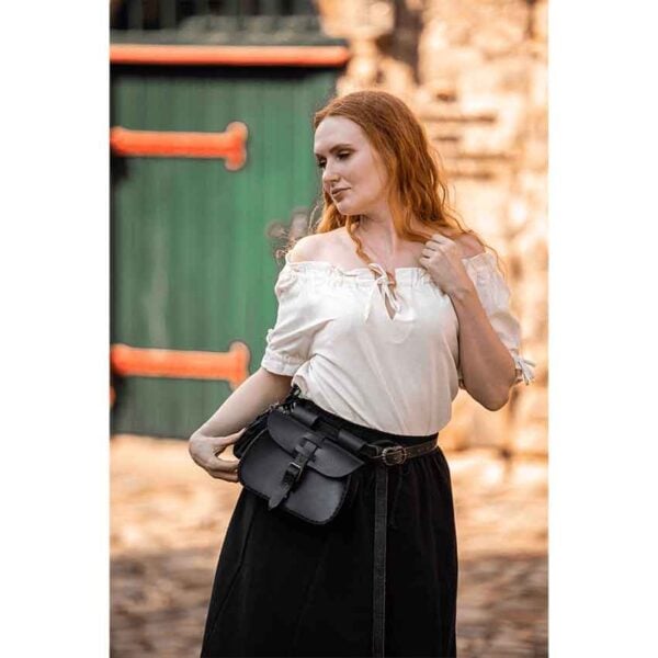 Otilia Medieval Short Sleeve Blouse - Natural