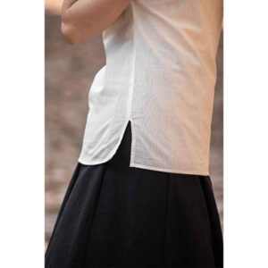 Otilia Medieval Short Sleeve Blouse - Natural