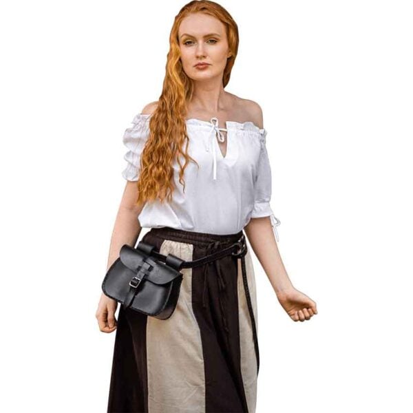 Otilia Medieval Short Sleeve Blouse - White