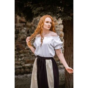 Otilia Medieval Short Sleeve Blouse - White