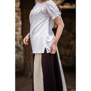 Otilia Medieval Short Sleeve Blouse - White