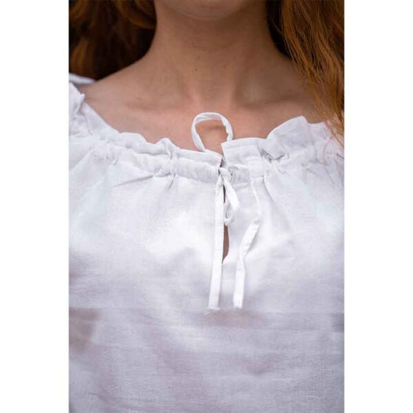 Otilia Medieval Short Sleeve Blouse - White