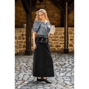 Verena Medieval Short Sleeve Blouse - Pigeon Blue
