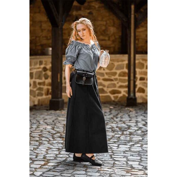 Verena Medieval Short Sleeve Blouse - Pigeon Blue
