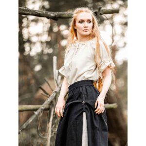 Verena Medieval Short Sleeve Blouse - Natural