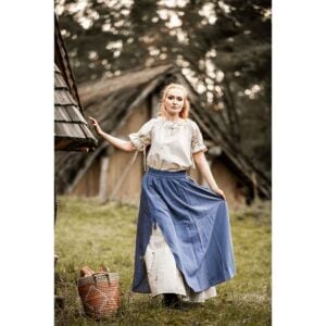 Verena Medieval Short Sleeve Blouse - Natural