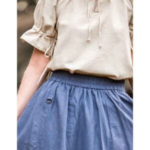 Verena Medieval Short Sleeve Blouse - Natural
