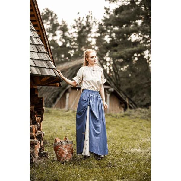 Verena Medieval Short Sleeve Blouse - Natural