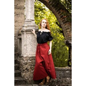 Verena Medieval Short Sleeve Blouse - Black