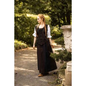 Verena Medieval Short Sleeve Blouse - White