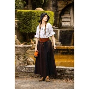 Verena Medieval Short Sleeve Blouse - White
