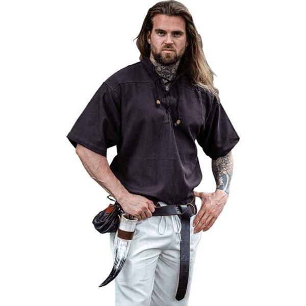 Eric Medieval Short Sleeve Shirt - Brown