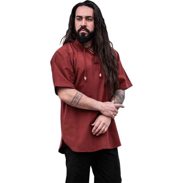 Eric Medieval Short Sleeve Shirt - Red