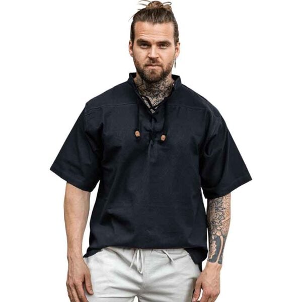 Eric Medieval Short Sleeve Shirt - Black