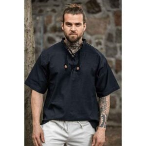 Eric Medieval Short Sleeve Shirt - Black