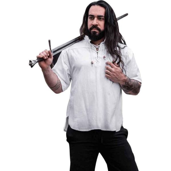 Eric Medieval Short Sleeve Shirt - White