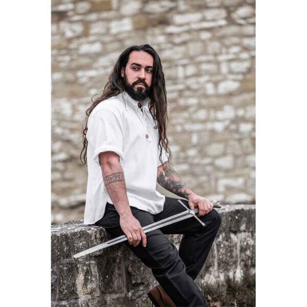 Eric Medieval Short Sleeve Shirt - White