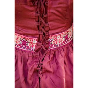 Precious Embroidered Medieval Dress - Red