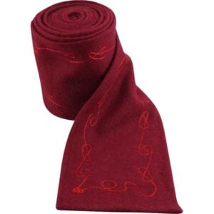 Hannes Embroidered Viking Leg Wraps - Red