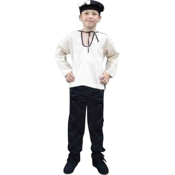 Kids Cotton Medieval Trousers - Black