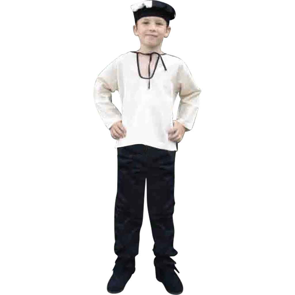 Kids Cotton Medieval Trousers - Black