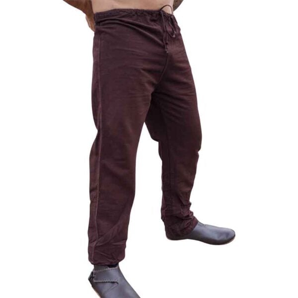 Asmund Medieval Linen Pants - Dark Brown