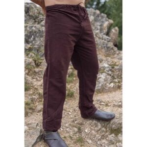 Asmund Medieval Linen Pants - Dark Brown
