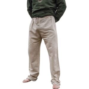 Asmund Medieval Linen Pants - Natural