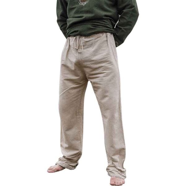 Asmund Medieval Linen Pants - Natural