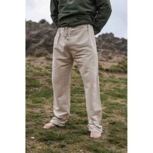 Asmund Medieval Linen Pants - Natural