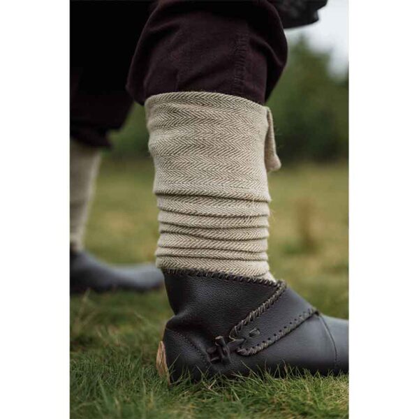 Jannik Herringbone Viking Leg Wraps - Natural