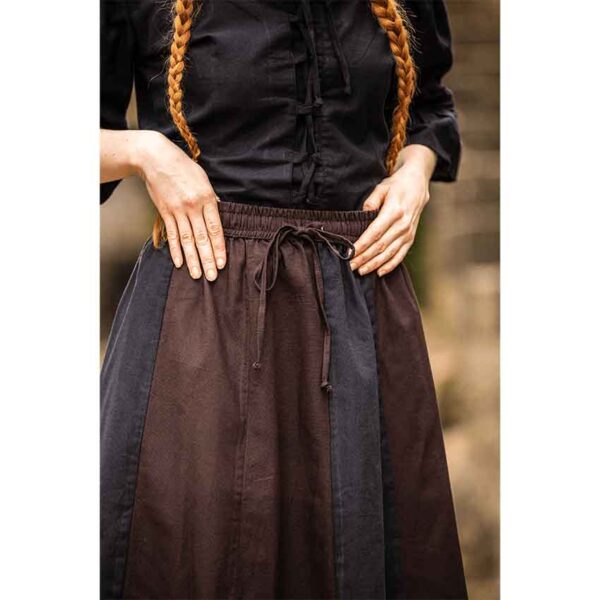 Dana Medieval Skirt - Dark Brown and Black