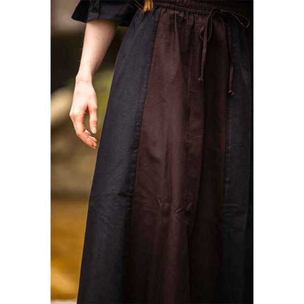 Dana Medieval Skirt - Dark Brown and Black