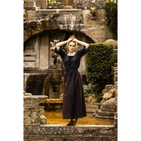 Dana Medieval Skirt - Dark Brown and Black