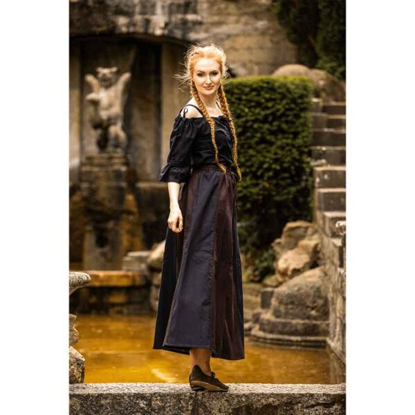 Dana Medieval Skirt - Dark Brown and Black